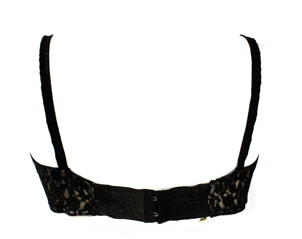 Size 38B 1950s Bra - Black Sheer Lace with Illusions Caps - Sexy 50s P Vintage Vixen Clothing Size 38B 1950s Bra - Black Sheer Lace with Illusions Caps - Sexy 50s P Vintage Vixen Clothing