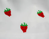 Size 12 Strawberries 1960s Mini Skirt - Red Novelty Fruits on White Pique - 60s Summer Sport Casual Wear - Large Preppy Deadstock - Waist 31