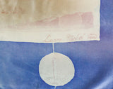 Vintage Paris Souvenir Scarf - 1930s 40s French Tourist Sites - France Watercolor Parisian Artisan Souvenir - Blue Pink Silk Map - 49652