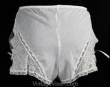 XS Antique Inspired Tap Panty Bloomer - Pretty 1980s Retro Lingerie - Edwardian Style Panties - Size 2 Cotton & Handwork - Hip 34 - 50785