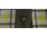 Size 10 Linen Suit - Chic 1960s Yellow & Mocha Spring Plaid Jacket with Skirt - Beautiful Tailoring - 60s Designer David Crystal - Waist 28