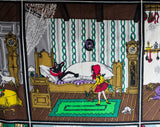 Fairy Tale Novelty Print Cotton Fabric - 4 Drapery Panels Unfinished - Each 39.5 x 49.5 Inches Minimum - 50s 60s Storybook Fairytale Scenes