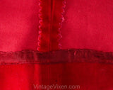 Size 6 Red Dress - 60s Sleeveless Jumper Style Sheath - Meant To Wear Over Shirt or Turtleneck - 1960s Scarlet Velveteen - Bust 35.5 - 50718