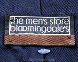 70's Navy Blue Tie - Preppy Guy 70s 80s Mens 1970s 1980s Necktie - Pure Silk from The Men's Store Bloomingdales - All Season Neckwear