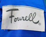 Size 8 Nautical 1950s Cocktail Dress - Cobalt Blue Taffeta - Iridescent - Novelty Ribbon - 50s Swing Style - Full Skirt - Waist 27 - 42922
