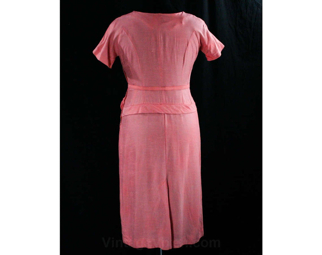 Size 12 Roses Cocktail Dress - 1950s Large Fitted Faux Silk Dress - An Vintage Vixen Clothing Size 12 Roses Cocktail Dress - 1950s Large Fitted Faux Silk Dress - An Vintage Vixen Clothing