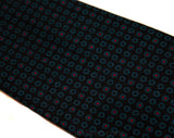 1970s Men's Silk Tie - Royal Blue Black & Red Necktie - Faceted Gem Like Geometric Print from Florence Italy - 70s Italian Label