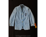 Teen Boys Size 14 Suit Jacket - 1960s Blue Summer Sport Coat - Boy's 12 to 14 - Collegiate Preppie Fall 60s NOS Deadstock - Chest 32 - As Is