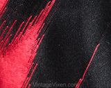 1950s Schiaparelli Red & Black Silk Tie - 1950s MCM Faux Torn Fabric Effect Trompe L'Oeil Necktie - Mid Century Modern 50's Designer Cravat