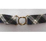 Beautiful 50s Look Braided Navy Silk Plaid Belt - Medium - Large - XL - Size 9 to 16 - Fall Autumn Tartan Plaid - Imported - 37678