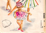 1959 Girl's Ballet Costume Sewing Pattern - 1950s Size 4 Little Girls Ballerina Outfit - Leotard Bodice & Tutu Skirt - Chest 23 McCall 2360