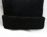 Child's 1940s Winter Hat - Black Wool with Chenille Trim - Long Stocking Cap - Childs Nightcap - Likely European - Tassel End - 48231