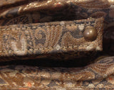 50s Evening Purse - Gold & Fawn Floral Metallic Satin Brocade 1950s Formal Bag - Japanese Saga Nishiki Art Brocade Handbag - Japan Artisan