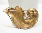 Flourish Brooch & Earrings - Sarah Coventry - Sophisticated 1960s Goldtone Gold Metal - Leafy Romantic Office Jewelry - Lapel Pin - 42664