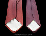 1940s Men's Tie - 30s 40s Novelty Barber Shop Print with Pleated Detail - Cocoa Brown Mint Green Red Crepe Mens Necktie - As Is Faded