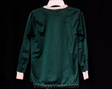 1970s Boys Football Jersey - Size 8 to 10 Boy's 70s Long Sleeved Sports Shirt - See Through Forest Green Athletic Knit Deadstock - Chest 28