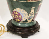 Book Lovers Lamp For Library or Study - Jade Green Cloisonne Style Novelty Trompe L'Oeil Librarian Desk Home Office Lighting - 80s 90s Retro