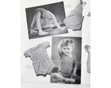 Lot of 3 1930s 40s Crochet & Knit Children and Baby Patterns - Cotton Babies Jumper - Boys and Girls Sweaters - Wool and Cotton Knitting