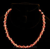 1950s Pink Cut Crystal Necklace - Glass Beaded 1950's Single Strand Evening Necklace by Laguna - 50s Debutante - Cocktail Hour - 33958