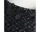 Small 60s Black Sequins Cocktail Top - Evening Glamour - Formal Beaded Knit Sleeveless Blouse - 1960s Audrey Chic - Size 6 - 40462-1