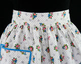 40s Peachy Fruits Print Apron - Size XS to Small - Sweet Summer Peaches - Novelty Print Cotton - 1940s 1950s House Wife - Waist to 25