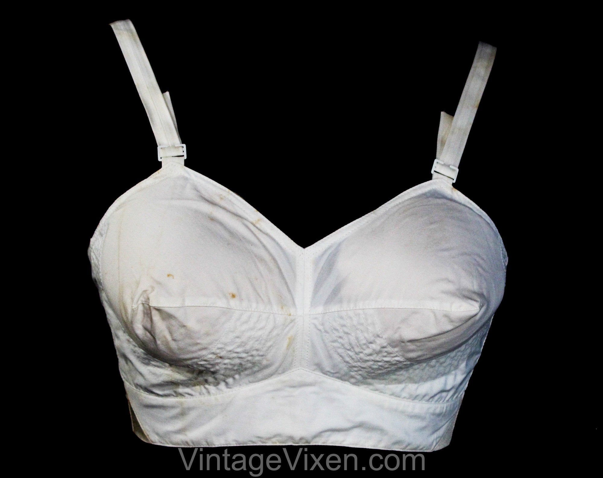 36C White Bra - Exquisite Form Summer Cotton Long-Line Bustier - Circu –  Vintage Vixen Clothing