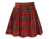 1950s School Girl Skirt - Red & Black Tartan Plaid Pleated Kilt Style - Children's Size 12 14 Pre Teen - Fall Autumn Preppie - Waist 25.5