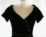 Size 10 Designer Velvet Dress - Chocolate Brown Fitted Cocktail - 1980s Arnold Scaasi - Short Sleeved - Sexy Asymmetric Fitted - Bust 35.5