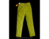 Men's Small 60s Pants - Mod Men 1960s Goldenrod Yellow Tailored Trouser - Straight Leg - NOS NWT Deadstock - Waist 31 - Inseam 37.5 Tall