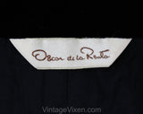 Size 12 Brown Wool Suit with Plush Black Velvet Collar - Designer Oscar de la Renta Jacket & Skirt - Autumn Fall Check Suiting - Waist 30.5