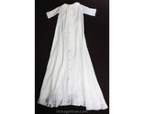 Antique Baby's Christening Gown - Size 0 to 3 Months - 1900s Victorian White Cotton Heirloom Dress - Tucks & Hand Embroidery - Very Long