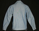 Size 10 Cotton Windbreaker - Cute 60s Denim Chambray Canvas Casual Jacket - 1960s Nautical Chic Work Wear Utilitarian Mod - Bust 37 - 40862