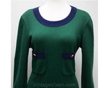 ca. 1990 Chanel Boutique Emerald Knit Mini Dress - Size 10 Designer Green Sheath - 1785 Dollars Original Tag NWT Mint Condition - Bust 36.5