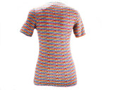 Girl's Large T-Shirt - 1970s Short Sleeve Top - Seashells Novelty Print Summer Tee - Pink Blue Orange Beachy Shirt - Childs 14 - Ladies 0