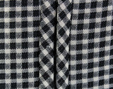 Size 10 Summer Dress - Medium 1960s Black & White Gingham Polyester Knit - Sleeveless Bodice - Cute 60s Checked Casual Dress - Bust 36.5