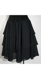 Size 6 Black Dress - 80s Party Girl Cocktail with Tiered Skirt - Flirty Full Skirt - Small Size Date Night Dress - Bust 35.5 - 39077-1