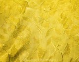 Size 8 1930s Evening Dress - Citron Yellow Rayon Satin Floral Brocade Formal Gown - Authentic 30s Party Frock - Braided Halter - Waist 27