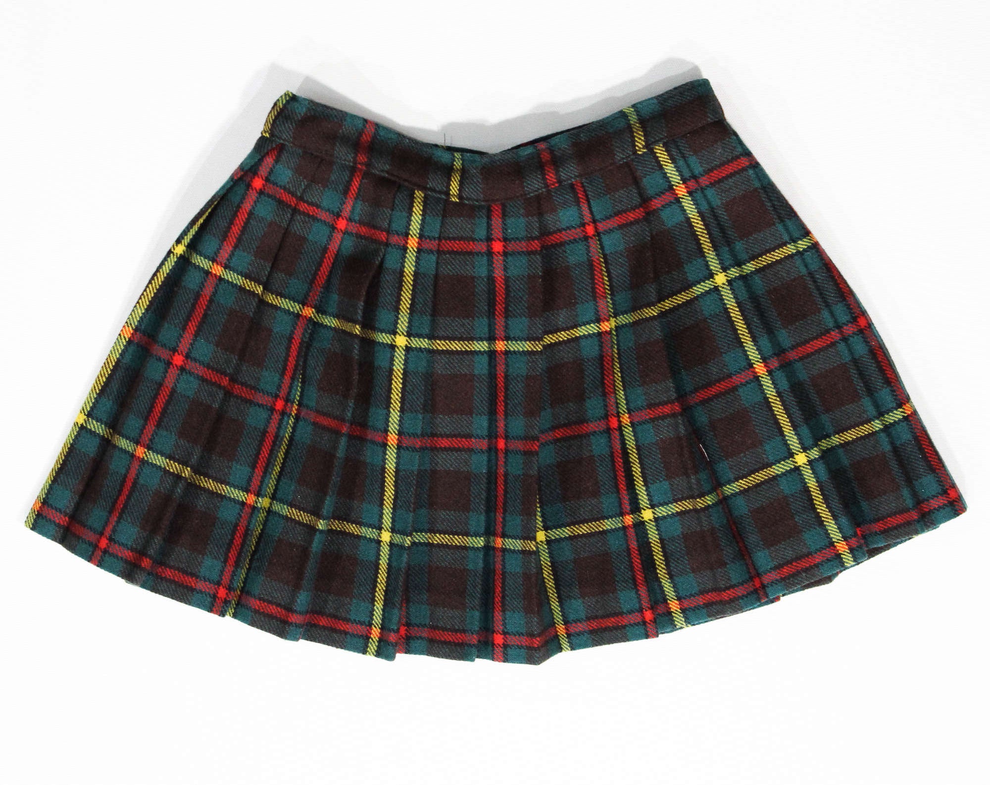 Green yellow plaid skirt top
