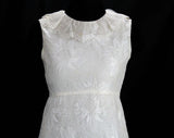 Size 4 Mini Dress - 1960s Sleeveless White Lace Hippie Innocent Go-Go Party Dress - Empire Waist - Summer 1968 Bergdorf Goodman - Bust 34