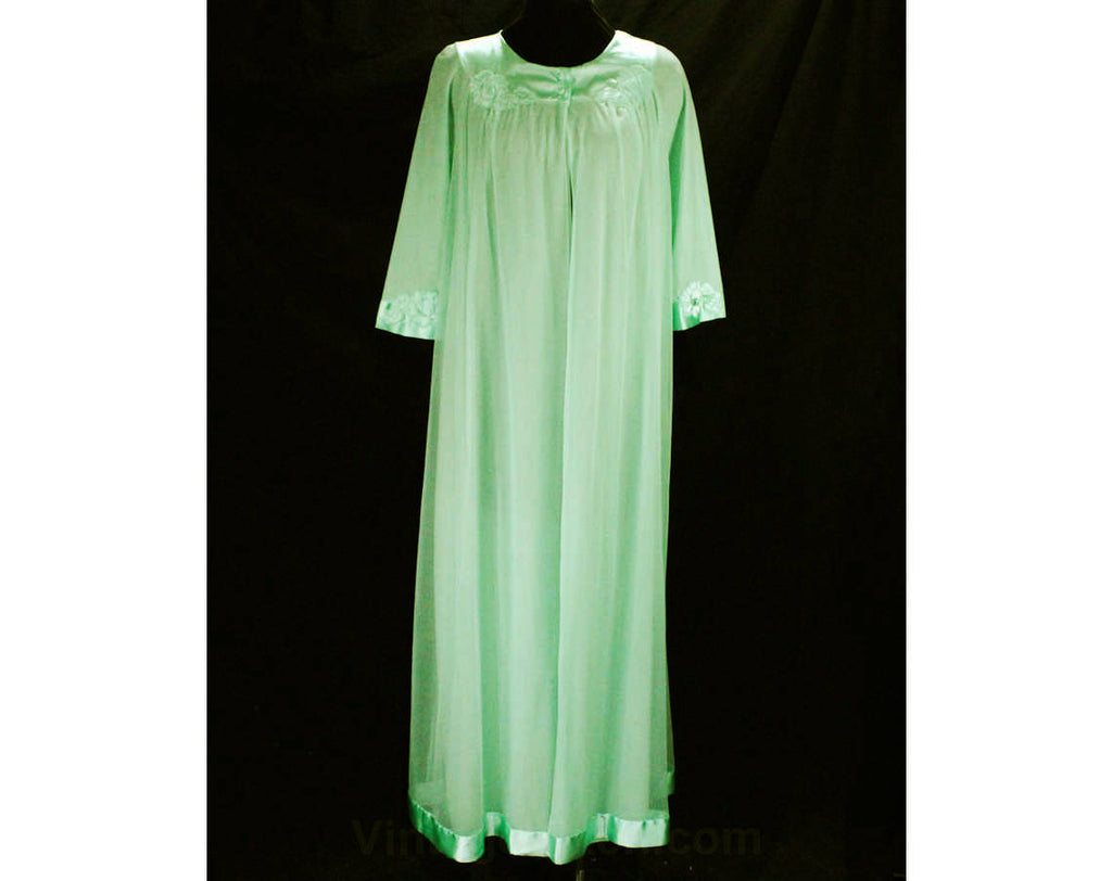 Seafoam Green 60s Robe - 1960s Summer Lounge Wear - Up To Size 14 - Go Vintage Vixen Clothing Seafoam Green 60s Robe - 1960s Summer Lounge Wear - Up To Size 14 - Go Vintage Vixen Clothing