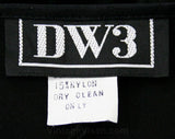 Size 10 Black 40s Style Dress - Made In Early 1990s - Silky Black Velour Knit - Knotted Waist - Medium - Decollete - Bust 36 - 42111