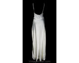 Size 4 White 1930s Full Slip - Seductive Bias Cut Satin - Authentic 30s Small Pin Up Girl Lingerie - Sexy 30's Long Negligee - Bust 32 33