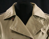 Size 6 Trench Coat - 80s Calvin Klein - 1980s Designer - Cotton Canvas - Leather Buttons - Fall - Autumn - Chic - Two Linings - 42987