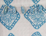 Size 6 1950s Sun Dress - Turquoise Blue & White Faux Quilted Cotton - Novelty Dangles - 50s Early 60s Sleeveless Summer Frock - Bust 34