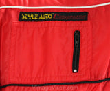 Men's Medium Racing Jacket - Race Car Red 1970s 80s Windbreaker with Coors Beer Racing Team Logo - Style Auto Label - Chest 48 - 50039