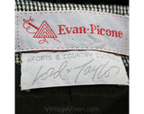 Size 6 Tweed Suit - 1970s Black & White Jacket and Skirt with Equestrian Styling - Classic Evan-Picone - Sophisticated - Bust 34 - 38702