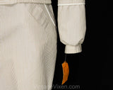 Size 6 Pant Suit - European Metro Mod 1970s Pantsuit - Striped Khaki & White Cotton Track Jacket and Pant - 1970s 80s Trouser Set - NWT