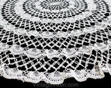 Charming Antique Tablecloth - Edwardian Dining Room Round Crochet Lace Centerpiece - Gorgeous Early 1900s Cotton Circle - Natural White