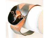 Beatnik Chic 1960s Copper Metal Bracelet - Rockabilly - Modernist Avant Garde Objet d'Art - Brown 1960s Cuff - Moves With Movement - 38349
