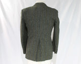 Men's 1960s Suit Jacket - Small to Medium - Gray Herringbone Wool Tweed Blazer - Mens 60s Sport Coat - Mustard Blue Offwhite - Chest 41